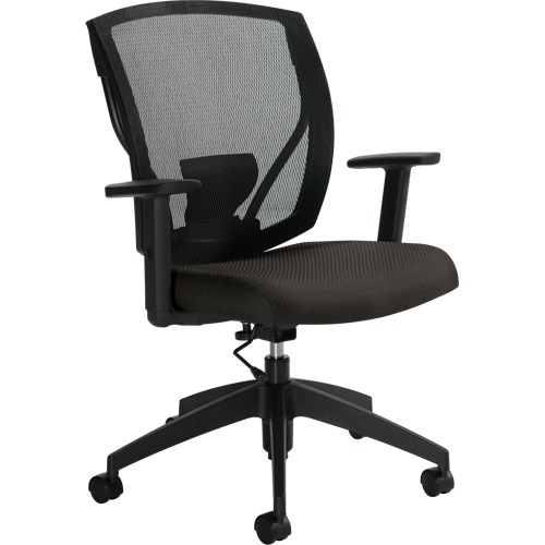 Task Chairs, Fabric, Charcoal, 300 lbs. Capacity D. Morneault & Fils