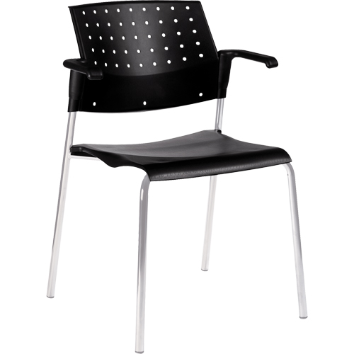Stacking Chairs, Plastic, 33" High, 300 lbs. Capacity, Black D. Morneault & Fils
