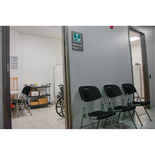 Folding Chair, Polyethylene, Black, 350 lbs. Weight Capacity D. Morneault & Fils