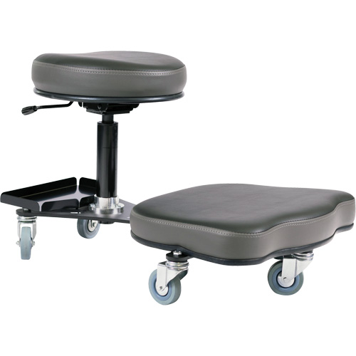 Chaise ergonomique Flex, Vinyle, Noir/gris D. Morneault & Fils