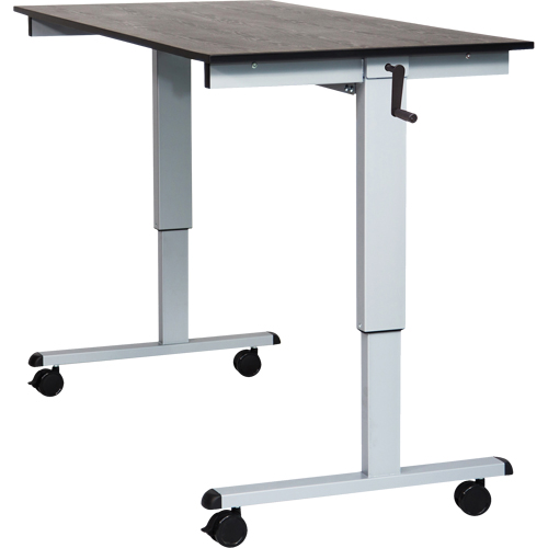 Bureau ajustable pour travail assis et debout, , 48-1/2" h x 59" la x 29-1/2" p, Noir D. Morneault & Fils