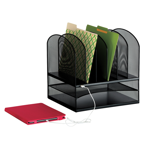 Organisateur de bureau avec alimentation USB Onyx D. Morneault & Fils