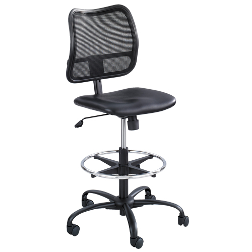 Tabouret ergonomique Vue, Vinyle, Noir, Capacit&eacute; 250 lb D. Morneault & Fils