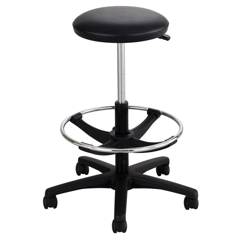 Tabouret &agrave; hauteur ajustable, &agrave; dessin, Ajustable, 22" - 32", Vinyle Si&egrave;ge, Noir D. Morneault & Fils