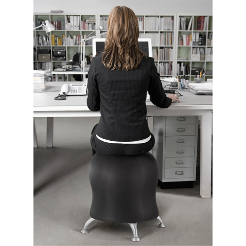 Zenergy Ball Chair, Fabric, Black, 250 lbs. Capacity D. Morneault & Fils