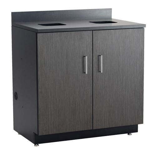 Modular Base Cabinet, Melamine, 39" H x 36" W x 25" D, Asian Night/Black D. Morneault & Fils