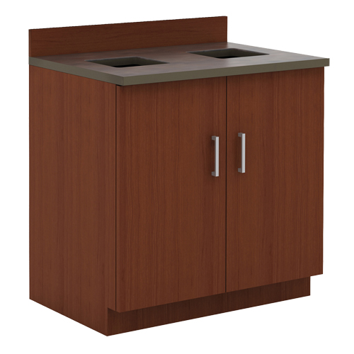 Modular Base Cabinet, Melamine, 39" H x 36" W x 25" D, Mahogany D. Morneault & Fils