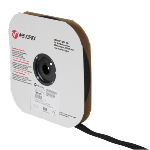 Fastener Tape, Loop, 25 yds x 1", Sew-On, Black D. Morneault & Fils