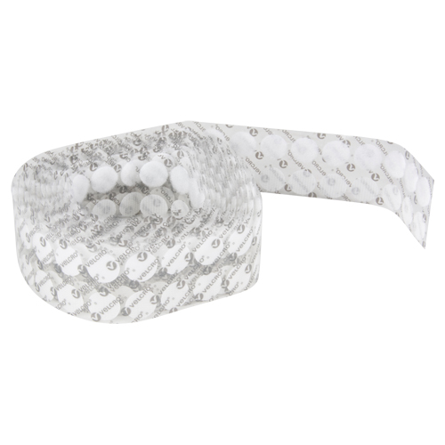 Fastener Coins, Hook & Loop, 3/4" Dia., Adhesive, White D. Morneault & Fils
