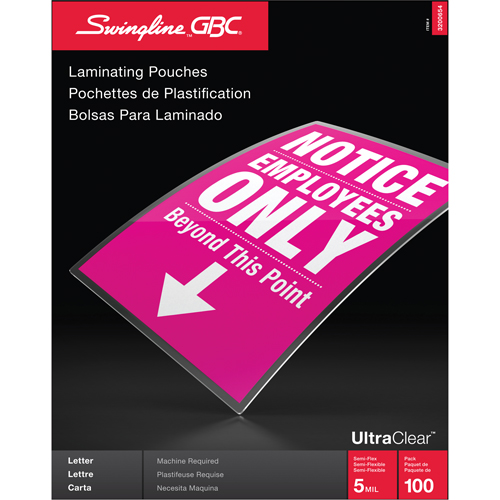 Pochettes lamin&eacute;es pour lettres Swingline UltraClear D. Morneault & Fils