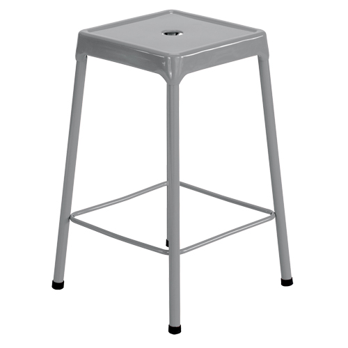 Tabouret en acier pour comptoir Safco, Stationnaire, Fixe, 25", Acier Si&egrave;ge, Gris D. Morneault & Fils