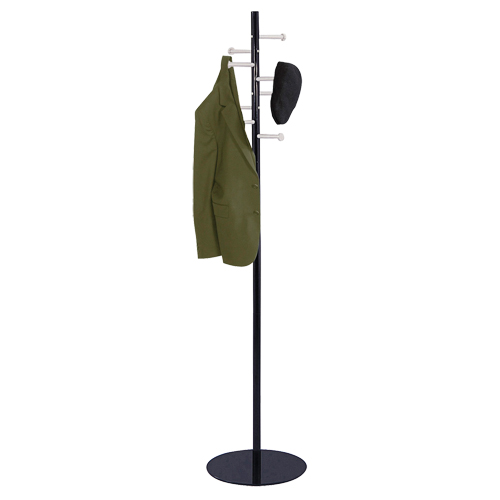 Nail Head Coat Rack, 67" H, Black, 8 Hook(s) D. Morneault & Fils