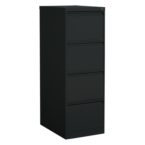 Vertical Filing Cabinet, Steel, 4 Drawers, 18-1/7" W x 25" D x 52" H, Black D. Morneault & Fils