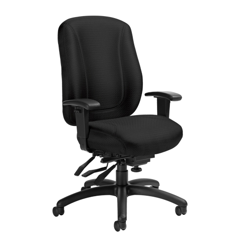 Overtime High Back Chair, Fabric, Black, 300 lbs. Capacity D. Morneault & Fils