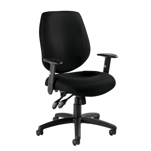 Six 31 Operator Chair, Fabric, Black, 250 lbs. Capacity D. Morneault & Fils