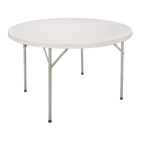 Table pliante, Ronde, 48" l x 48" la, Poly&eacute;thyl&egrave;ne, Blanc D. Morneault & Fils