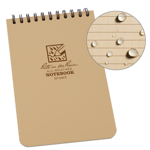 Pocket Top-Spiral Notebook, Soft Cover, Tan, 100 Pages, 4" W x 6" L D. Morneault & Fils