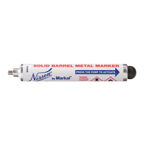 Nissen&reg; Solid Barrel Metal Marker, Liquid, White D. Morneault & Fils