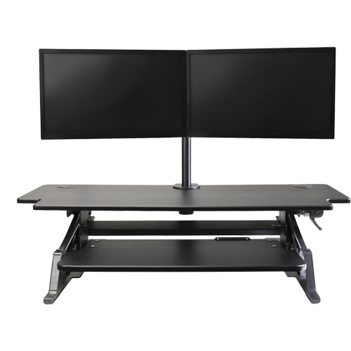 Poste de travail assis-debout Goya, Mod&egrave;le de bureau, 20" h x 42" la x 16" p, Noir D. Morneault & Fils