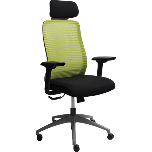 Chaise de bureau ajustable s&eacute;rie Era avec appui-t&ecirc;te, Tissu/Mailles, Vert, Capacit&eacute; 275 lb D. Morneault & Fils