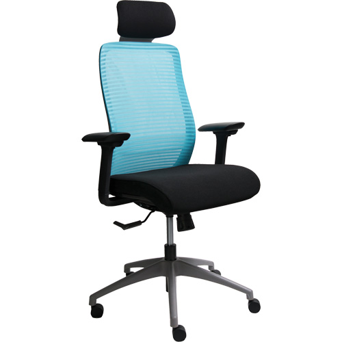 Era Series Adjustable Office Chair with Headrest, Fabric/Mesh, Blue, 275 lbs. Capacity D. Morneault & Fils