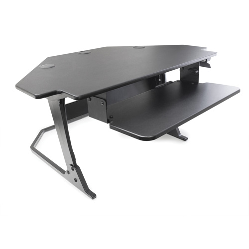 Poste de travail assise/debout pour bureau de coin Goya, Mod&egrave;le de bureau, 20" h x 42" la x 37-4/5" p, Noir D. Morneault & Fils