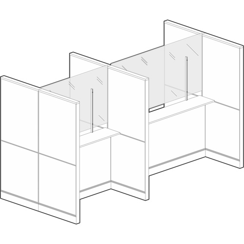 Vitre hygi&eacute;nique &agrave; fixation par pince, 36" la x 36" h D. Morneault & Fils