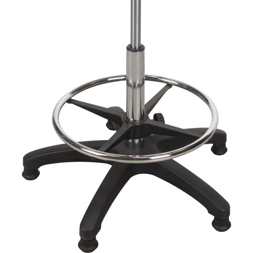 Tabouret ergonomique robuste avec accoudoirs r&eacute;glables, Stationnaire, Ajustable, 39" - 48", Polyur&eacute;thane Si&egrave;ge, Noir D. Morneault & Fils