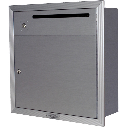 Recessed Collection Box, Wall -Mounted, 12-3/4" x 16-3/8", 2 Doors, Aluminum D. Morneault & Fils