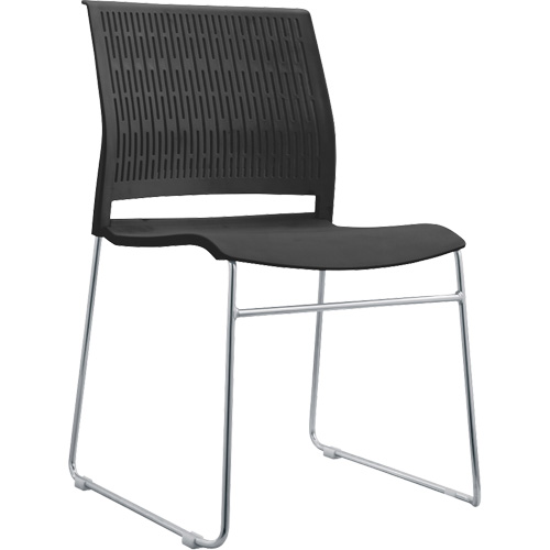 Stacking Chairs, Polypropylene, 32-3/8" High, 250 lbs. Capacity, Black D. Morneault & Fils