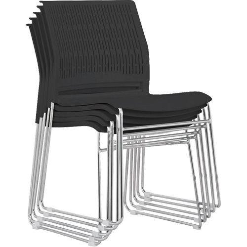Stacking Chairs, Polypropylene, 32-3/8" High, 250 lbs. Capacity, Black D. Morneault & Fils