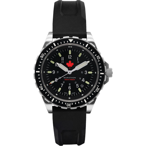 Red Maple Jumbo Diver's Quartz Watch, Digital, Battery Operated, 46 mm, Black D. Morneault & Fils