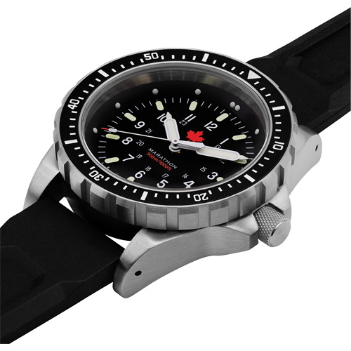 Red Maple Jumbo Diver's Quartz Watch, Digital, Battery Operated, 46 mm, Black D. Morneault & Fils