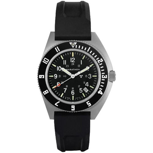 Steel Navigator with Date on Black 3-Piece Rubber Strap Kit, Digital, Battery Operated, 41 mm, Black D. Morneault & Fils