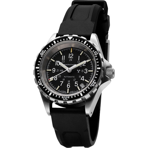 Montre Steel Navigator avec date sur ensemble bracelet en caoutchouc noir de trois morceaux, Num&eacute;rique, &agrave; piles, 36 mm, Noir D. Morneault & Fils