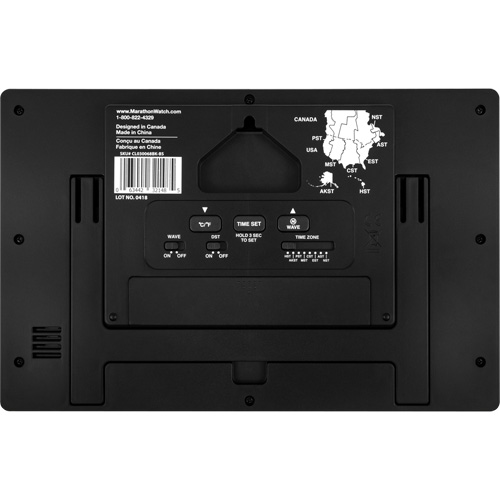 Self-Setting & Self-Adjusting Wall Clock with Stand, Digital, Battery Operated, Black D. Morneault & Fils