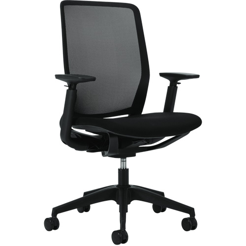 Kody High-Back Synchro-Tilter Chair, Mesh, Black, 300 lbs. Capacity D. Morneault & Fils