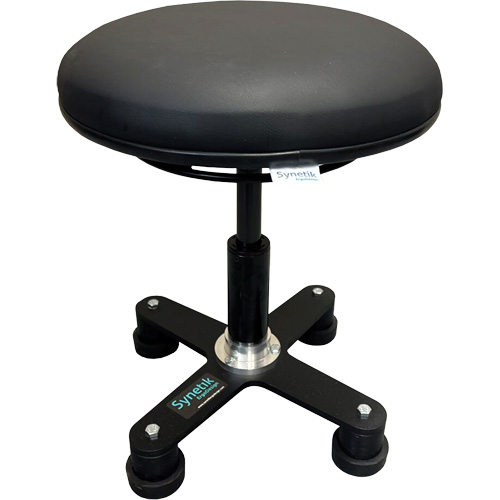 Tabouret ergonomique OmniStool, Mobile, Ajustable, Vinyle Si&egrave;ge, Noir D. Morneault & Fils