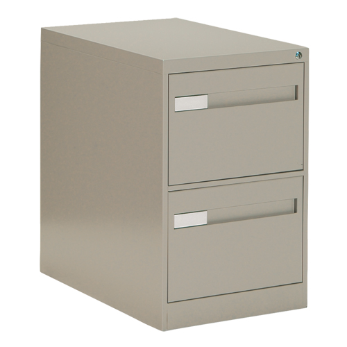 Vertical Filing Cabinet with Recessed Drawer Handles, 2 Drawers, 18.15" W x 26.56" D x 29" H, Beige D. Morneault & Fils