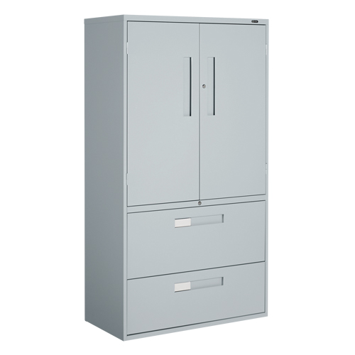 Armoire Multi-Stor, Acier, 3 Tablettes, 65-1/4" h x 36" la x 18" P, Gris D. Morneault & Fils