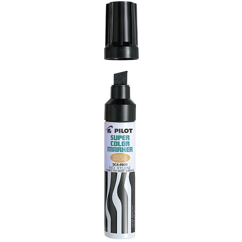 Refillable Super Colour Permanent Marker, Chisel, Black D. Morneault & Fils