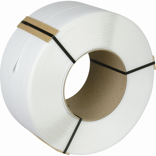 Strapping, Polypropylene, 1/2" W x 9900' L, White, Machine Grade D. Morneault & Fils