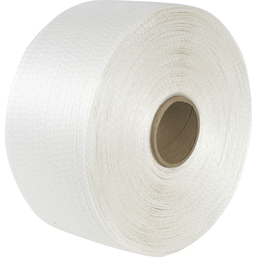 Woven Cord Strapping, Polyester Cord, 1/2" W x 3900' L, Manual Grade D. Morneault & Fils