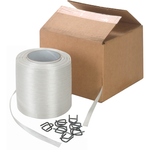 Feuillard en cordon li&eacute;, Polyester, 1/2" la x 750' lo D. Morneault & Fils