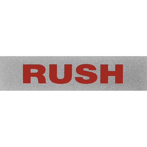 &eacute;tiquettes pour traitement sp&eacute;cial Rush, 5" lo x 2" la, Noir/rouge D. Morneault & Fils