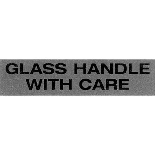 "Glass Handle with Care" Special Handling Labels, 5" L x 2" W, Black on Red D. Morneault & Fils