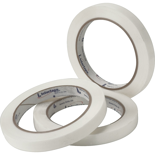 White General Purpose Strapping Tape, 2.7 mils Thick, 12 mm (47/100") x 54.864 m (180')  D. Morneault & Fils