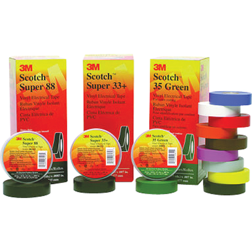Scotch&reg; Super 33 Tape, 19 mm (3/4") x 20.1 m (66'), Black, 7 mils D. Morneault & Fils