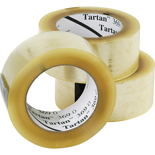 Tartan 369 Box Sealing Tape, Acrylic Adhesive, 1.6 mils, 48 mm (1-22/25") x 132 m (432') D. Morneault & Fils