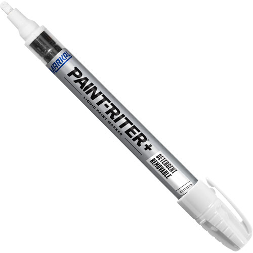 Marqueur &agrave; peinture nettoyable au d&eacute;tergent Paint-Riter+, Liquide, Blanc D. Morneault & Fils